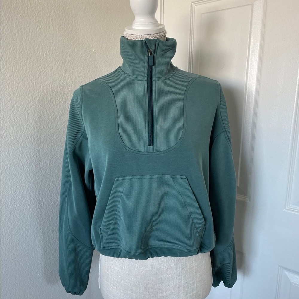 Lululemon Softstreme half zip green jasper